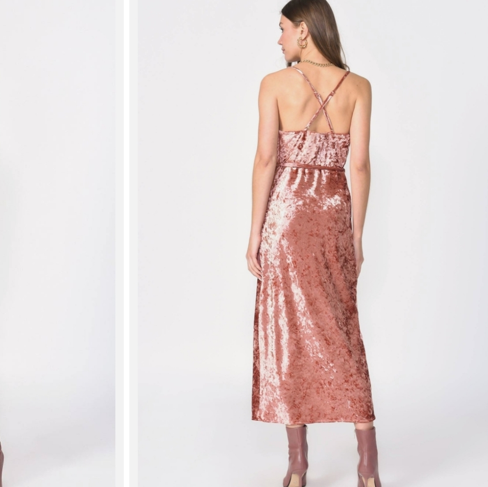 Adelyn Rae Zana Velvet Cowl Neck Slip Dress - Picture 2 of 11